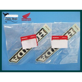 HONDA LETTER "WHITE" STICKER (220 mm) "WHITE" &amp; "BLACK" "GENUINE PARTS"  // สติ๊กเกอร์ ตัวอักษร HONDA สีขาวตัดพื้นสีดำ