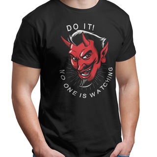 เสื้อยืดผ้าฝ้ายพิมพ์ลายแฟชั่น No One เสื้อยืด ลาย Rockabilly Devil สีดํา