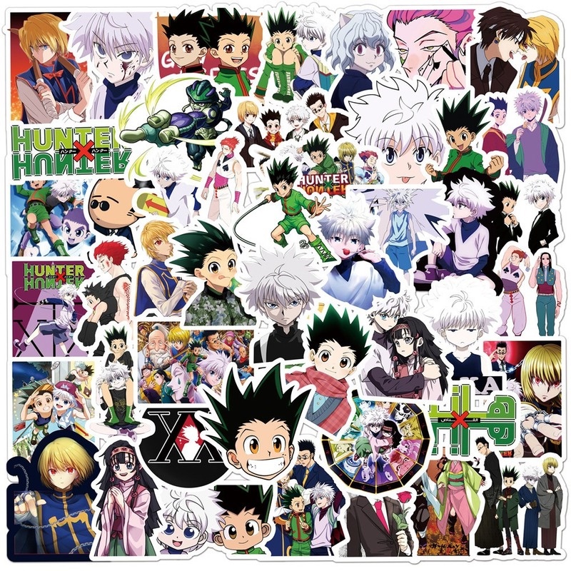 สติ๊กเกอร์ Anime Hunter × Hunter 50 ชิ้นสําหรับตกแต่งสเก็ตบอร์ดรถจักรยานยนต์แล็ปท็อป
