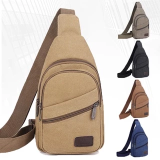 (w159)กระเป๋าคาดอก มี5ช่อง ผ้าหนาใบใหญ่ ผ้าผ้าแคนวาสแท้ vgetbag