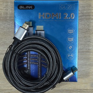 Cable HDMI 3D 4K PREMIUM (V.2.0) M/M (5M) สายถัก GLINK GL201