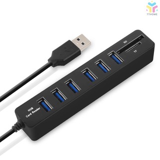 T &amp; T Jdl - Hc 8 Usb Hub Splitter 3 / 6 Usb 2 . 0 2 In 1 Sd Tf การ์ด Rea