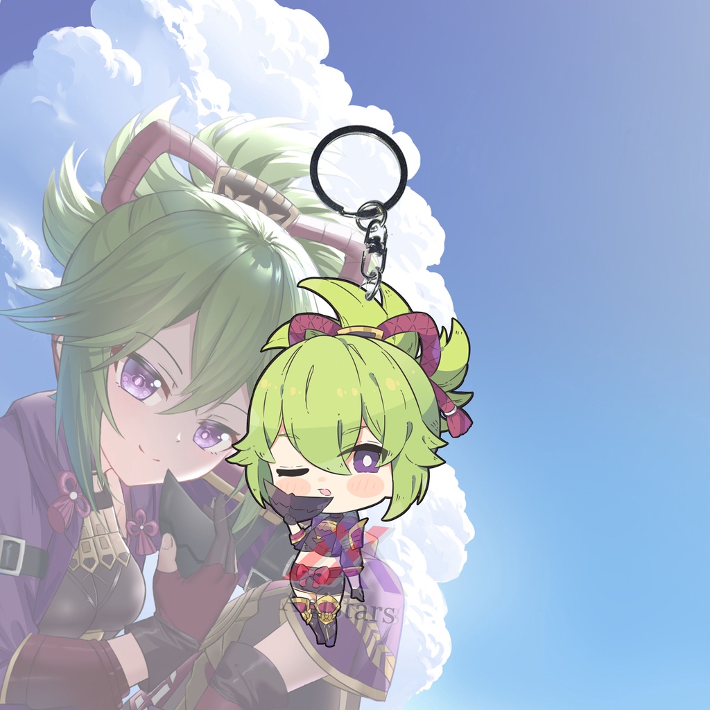 Gantungan Genchin impacht Kuki Shinobu พวงกุญแจ 01 - พวงกุญแจ - ของที่ระลึก - Anime Ganci - เกม - พว