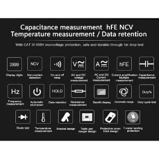 แท้ ส่งจากไทย UNI-T UT136B+ UT136C+ 1000V 10A เครื่องทดสอบมัลติมิเตอร์ดิจิทัล AC DC โวลต์มิเตอร์ แอมมิเตอร์ โอห์ม