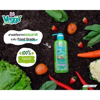 Vegga เวจก้า น้ำยาล้างผัก น้ำยาล้างผลไม้ ล้างสารตกค้างได้ถึง 90% 2500ml.