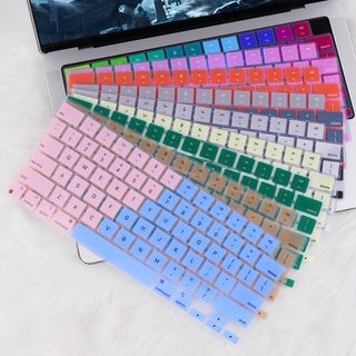 เคสคีย์บอร์ดกันน้ําหลากสี 2021 2022 2023 สําหรับ  compatible for MacBook  Air 13 A2681 M2 Pro 14 M1 A2442 A2779 M2 2023 Pro 16 M1 A2485 A2780 M2 keyboard cover