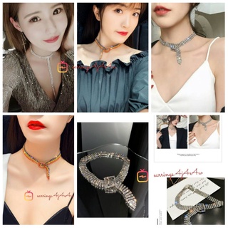 ส่งจากไทย🔥🔥สร้อยคอ โชคเกอร์เพชร T-CARA Choker เพชรสวยหรูหราสายคาเฟ่นะแม๊