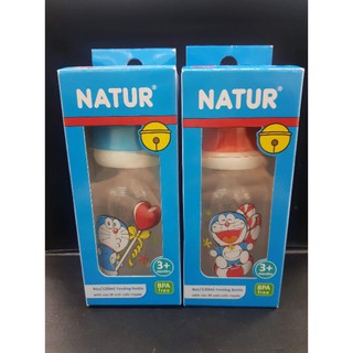 Natur 4 oz. BPA-free Feeding bottle เนเจอร์ โดราเอม่อน ขวดนม PP ทรงกลม 2/4 ออนซ์