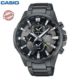 Casio Edifice EFR303 100M Water Resistant Mens Watch Stainless Band Analog Chronograph Watch World Map