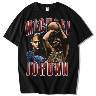 เสื้อยืดคอกลมเสื้อยืด พิมพ์ลาย Michael Jordan สไตล์วินเทจ NBAS-4XL