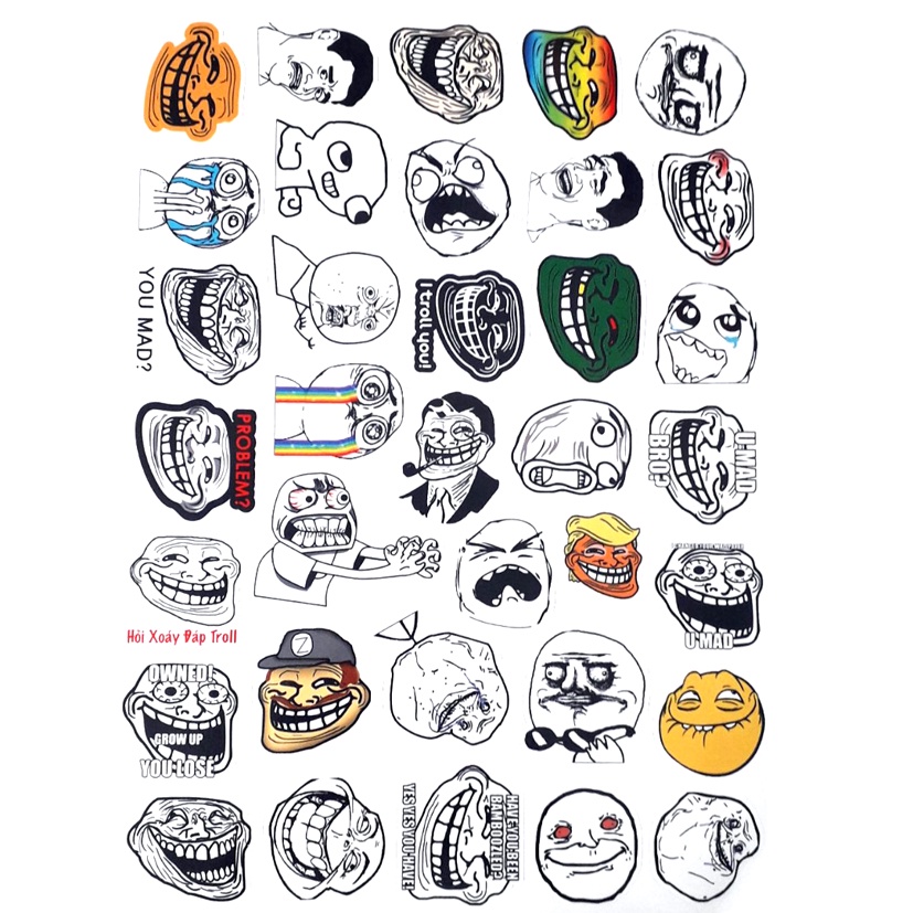 สติ๊กเกอร์/สติ๊กเกอร์ Troll face meme (ตัวอย่างจากทางร้าน)