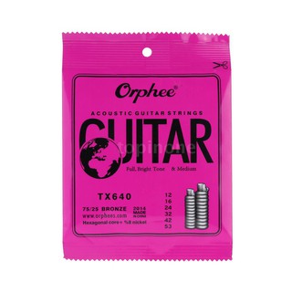 E*M Orphee TX640 6pcs  Acoustic Folk Guitar String  Set (.012-.053) Phosphor Bronze Medium Tension