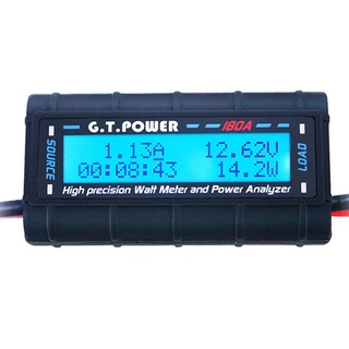 เครื่องวัด แอมป์ วัตต์ โวลต์ แบบเรียลไทม์ G.T POWER 180A RC Watt Meter and Power Analyzer with LCD