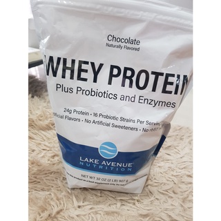 Lake Avenue Nutrition, Whey Protein + Probiotic, Chocolate Flavor, 2 lb (907 g)นำเข้าUSA)