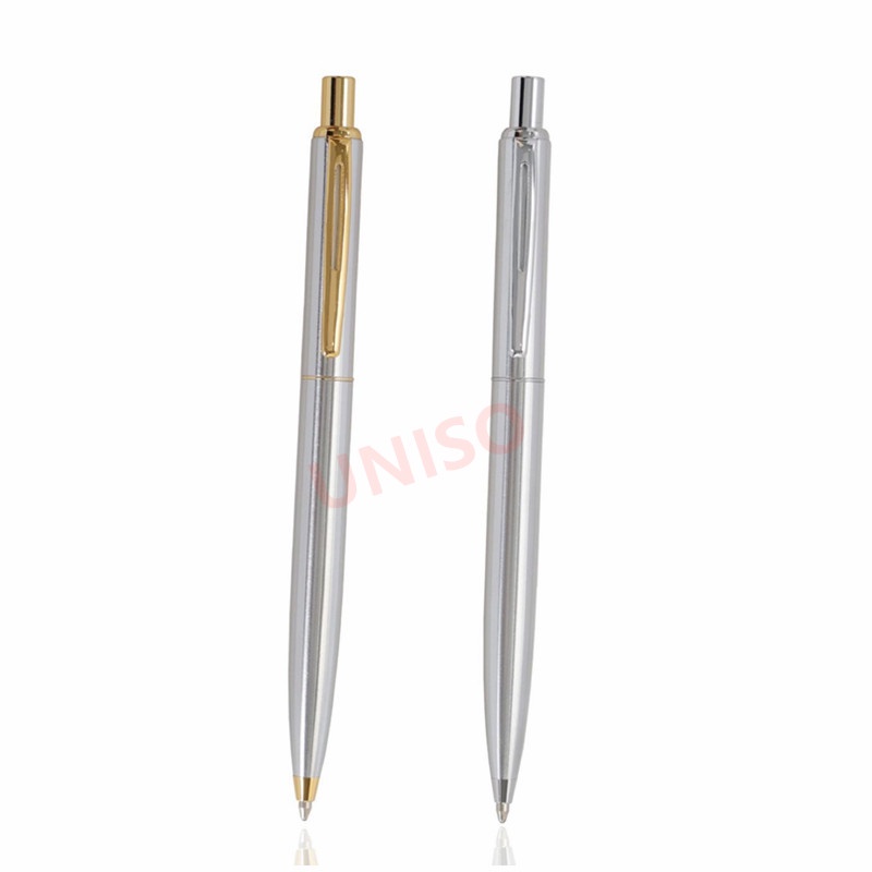 ปากกา ปากกาลูกลื่น ด้ามโลหะ รุ่น 037  ขนาด0.7mm หมึกปากกา เป็นสีน้ำเงิน ทรงสวย แบบกด หัวปากกาแบบลูกลื่น (ราคาต่อด้าม)