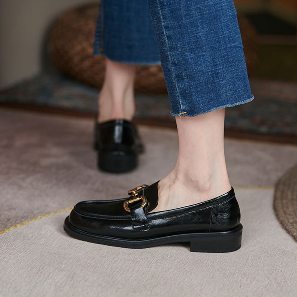 SL901 BLACK/BROWN - รองเท้า oxford ผู้หญิงนําเข้า 3 cm