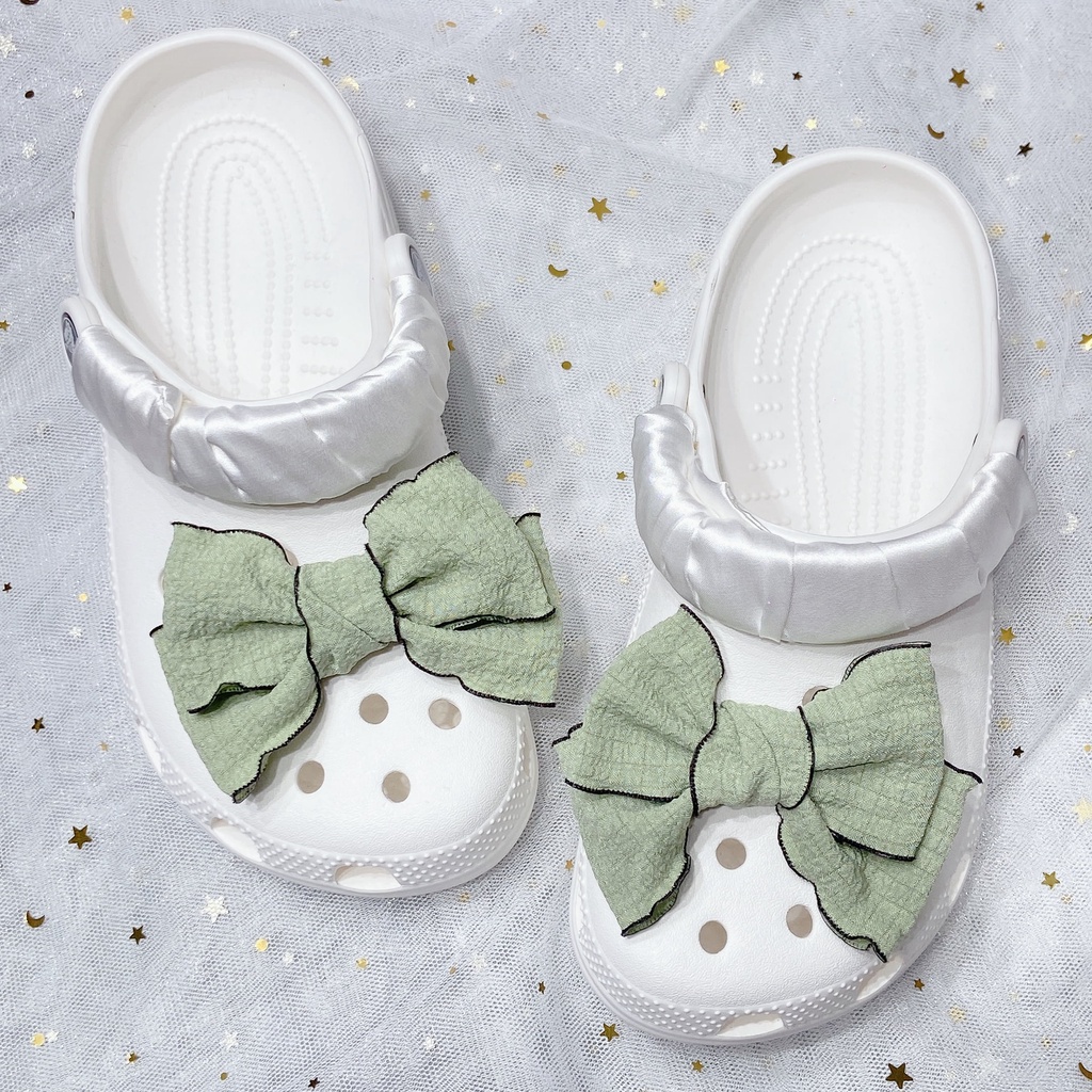 【🌈Ooyoudo】ริบบิ้นริบบิ้นผ้าไหม ลายดอกไม้ เครื่องประดับแฟชั่น สําหรับ DIY【แตะผู้หญิง jibitz อุปกรณ์เสริม】