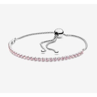 Pandora pink sparkling slider tennis bracelet freesize แท้100% มีสีชมพูและสีแชมเปญค่ะ