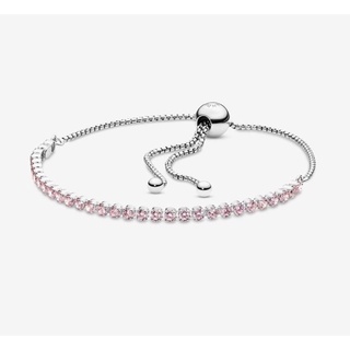 Pandora pink sparkling slider tennis bracelet freesize แท้100% มีสีชมพูและสีแชมเปญค่ะ