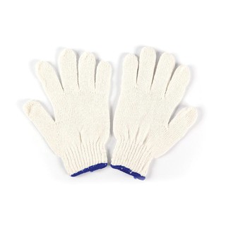 ถุงมือถักผ้าฝ้าย นน. 6 ขีด สีขาว (แพ็ค12คู่)   Cotton knitting gloves, weight 6 gram, white (pack of 12 pairs)