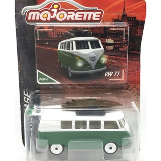 Majorette Volkswagen T1 - with Suftboard - Green/White Color /Wheels VIN /scale 1/59 (3 inches) Package with Card