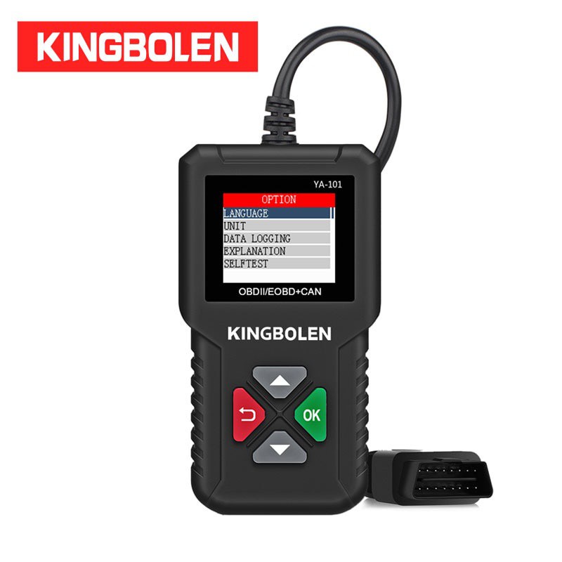 Kingbolen YA101 เครื่องสแกนเนอร์อ่านโค้ด OBDII EOBD YA-101 OBD2 Real 16Pin DIY CR3001