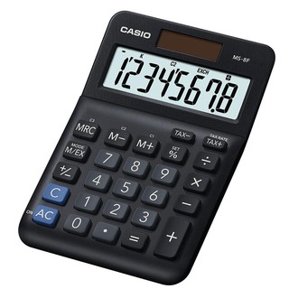 เครื่องคิดเลข สีดำ คาสิโอ MS-8F-W-DP Casio Black Calculator MS-8F-W-DP