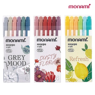 Monami ปากกาสีน้ำ รุ่น Live Color ชุด 6 สี