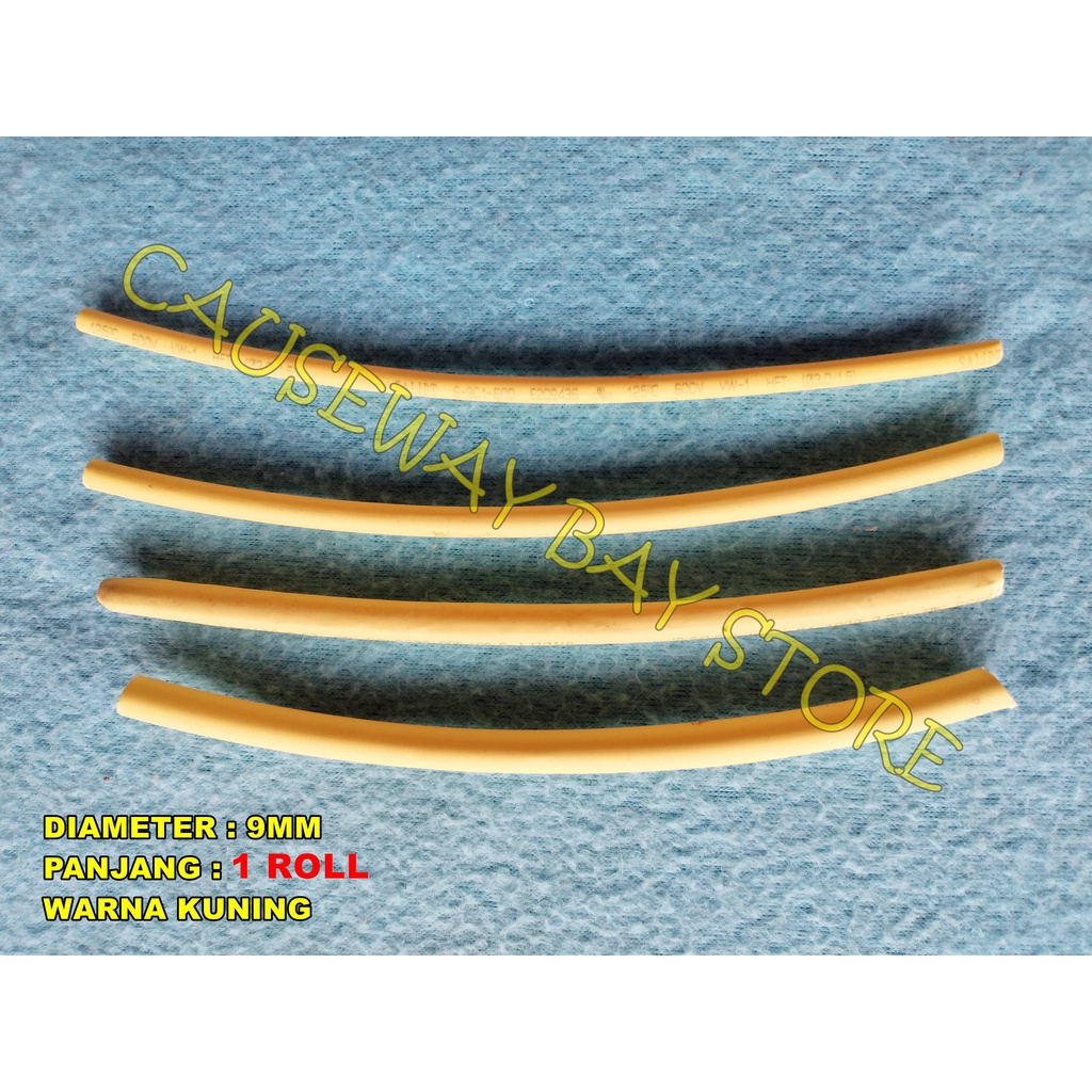 BURNING INSULATION (HEALTH SHRIMP) 9MM X 1 ROLL (100 M) สีเหลือง