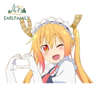 Earlfamily สติกเกอร์ฉลาก Tohru Kobayashi กันน้ํา กันรอยขีดข่วน ขนาด 13 ซม. x 10.1 ซม. สําหรับติดตกแต่งรถยนต์