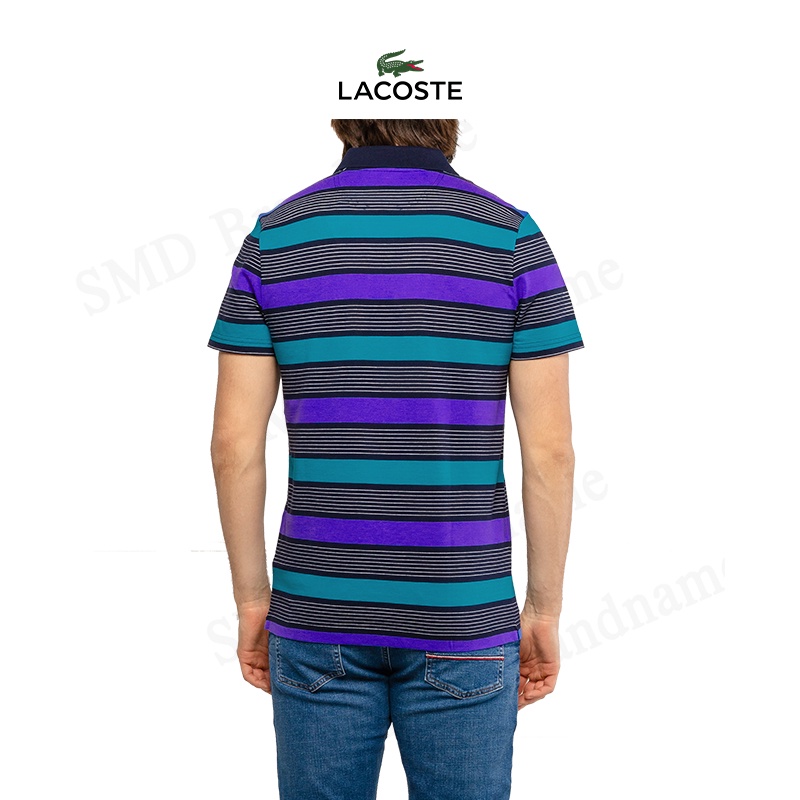 Lacoste เสื้อโปโลผู้ชาย รุ่น MEN'S SPORT Striped Pane Polo Shirt Code: YH4880 10 SDX #4