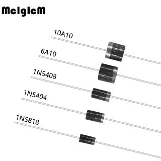 ไดโอดวงจรเรียงกระแส กู้คืนได้รวดเร็ว 1N5404 1N5818 1N5408 6A10 10A10 DO-27 20 ชิ้น