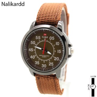 TIME Watch นาฬิกาข้อมือผู้ชาย-ผู้หญิงและเด็ก สายผ้า/Nato สีนำ้ตาล ระบบเข็ม TN-B3