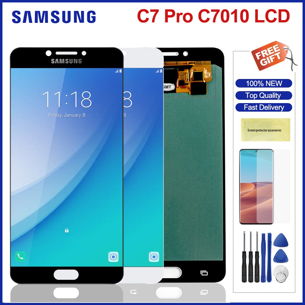 5.7 Super Amoled จอแสดงผล LCD สําหรับ Samsung Galaxy C7 Pro SM-C7010 SM-C701F SM-C7018 จอแสดงผล LCD 