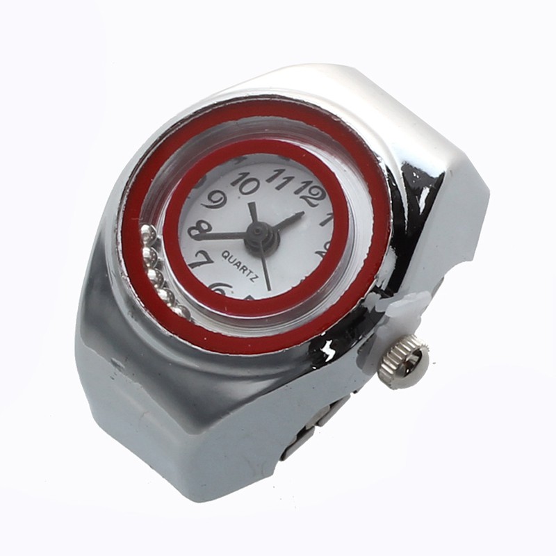 Silver Tone Quartz Pocket Finger Ring Round Watch 0.79 HOT ...