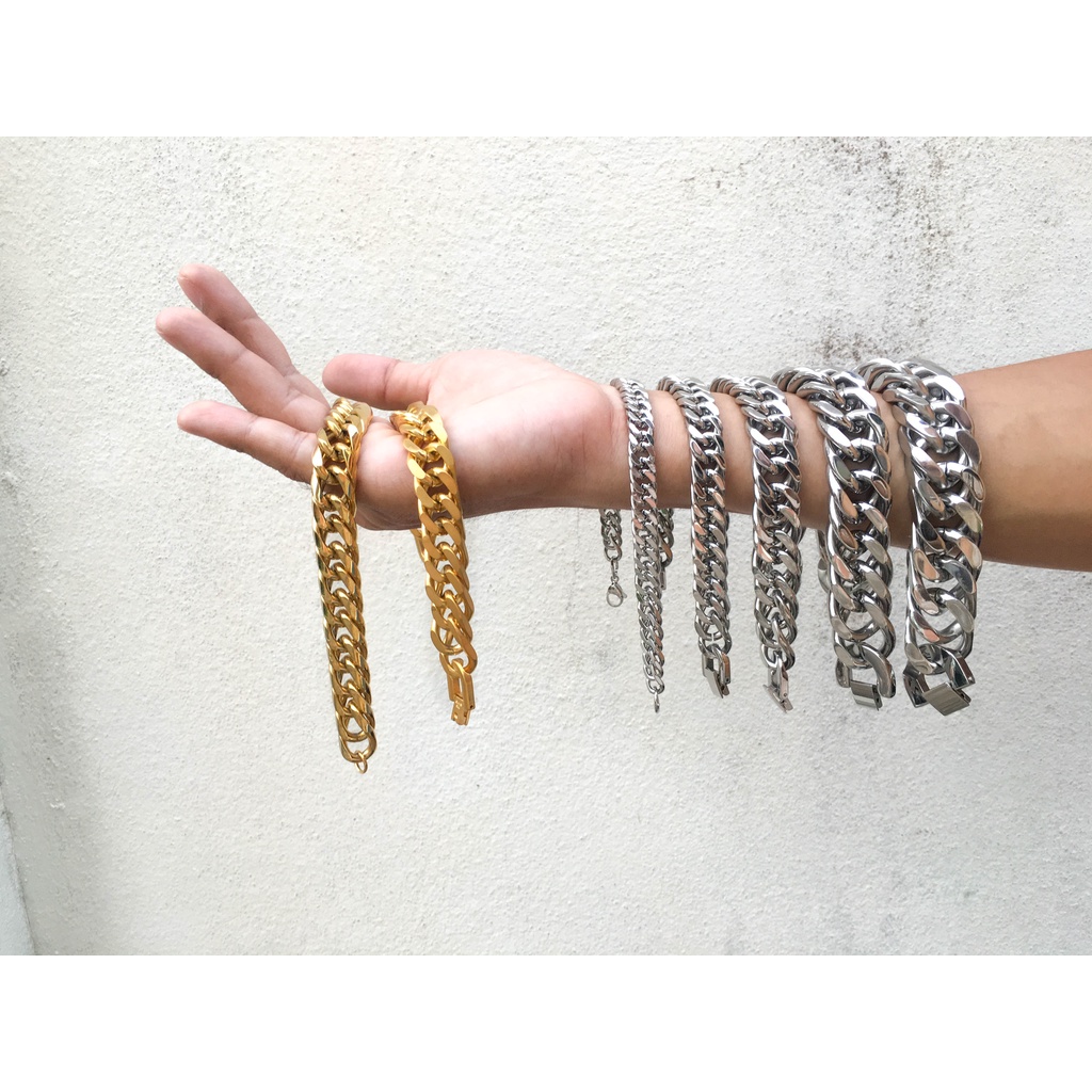 สร้อยข้อมือ ลายที่ 1-7 สแตนเลสแท้100% ข้อมือ กำไล ข้อมือโซ่ โซ่ข้อมือ โซ่ กำไลโซ่ chain bracelet ราคา ถูกที่สุด ดีลบีเคเค แกลเลอรีภาพที่ 2