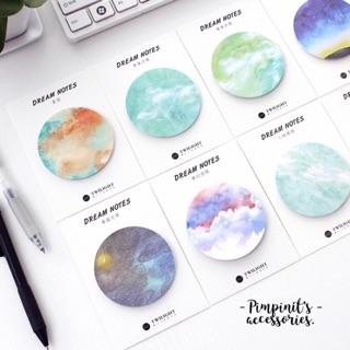 🇹🇭 พร้อมส่ง : กระดาษโน๊ตเมมโมเซ็ทอวกาศ | Galaxy Memo Sheet Set.