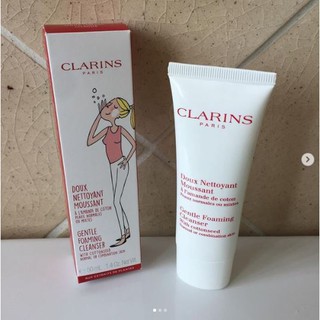 โฟมล้างหน้า Clarins รุ่น Gentle Foaming Cleanser with cottonseed โฟม เนื้อเนียนนุ่ม ทำความสะอาดใบหน้า สภาพใหม่ ของแท้