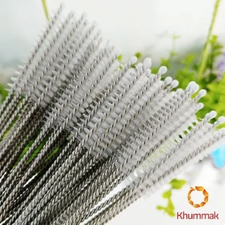 Khummak แปรงล้างหลอดดูด จุกนม ขนไนล่อน ไม่ทำให้เป็นรอย Stainless steel soft straw straw brush