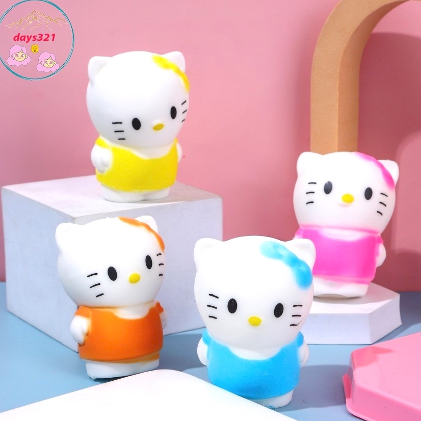 Squishy Hello Kitty Cat Sesame Color Mochi Soft Smooth น ่ ารัก True Elastic stress Relief ตลกบีบ t