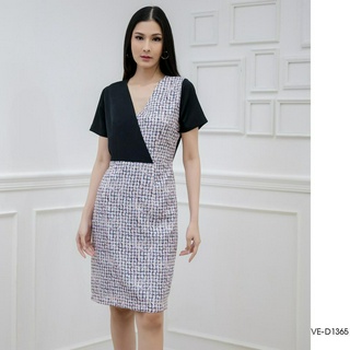 AMILA Dress VE-D1365 by VERONIQA พีชสกิน แขนสั้น IGPU23-1