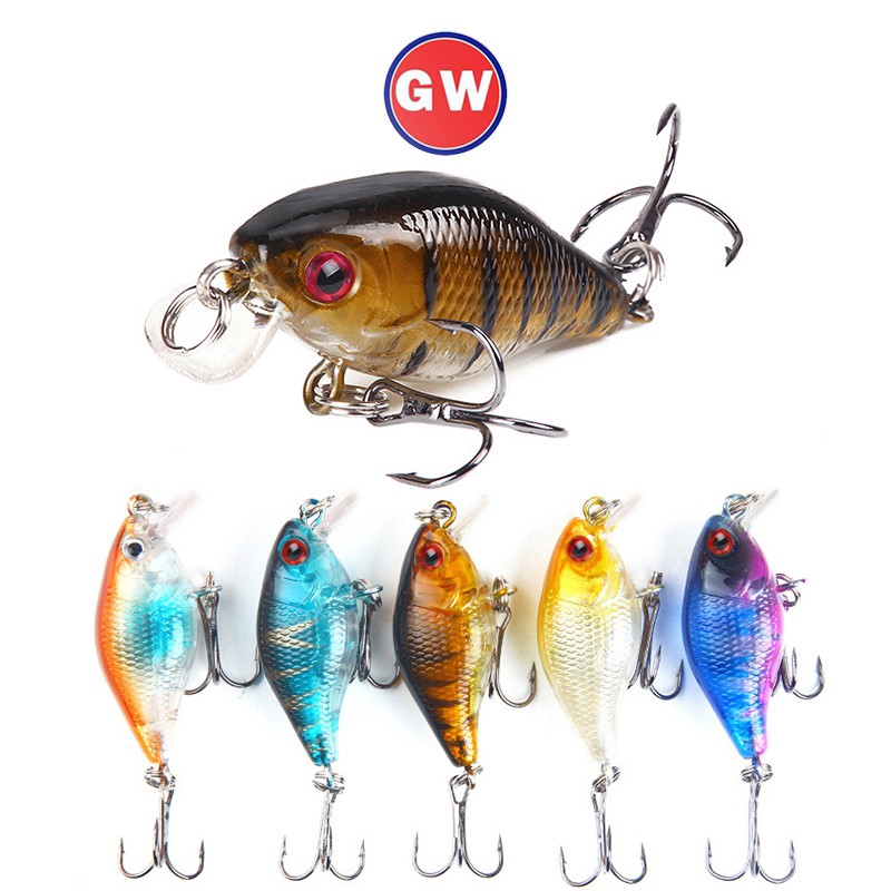 Top Water Lure ตะขอ เหยื่อตกปลาช่อน 1Pcs 4cm/4.6g อุปกรณ์ตกปลา CrankSet Mini Minnow Lure เหยื่อปลอม เหยื่อตกปลา เหยื่อตกปลานิล Plastic Bait เหยือตกปลา เหยื่อปลอมตกปลา CrankBait รอกตีเหยื่อปลอม ตกปลา เหยื่อปลา