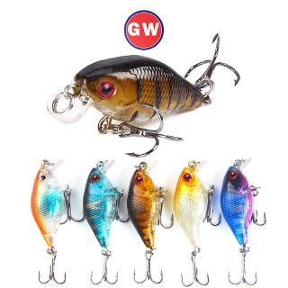 Top Water Lure ตะขอ เหยื่อตกปลาช่อน 1Pcs 4cm/4.6g อุปกรณ์ตกปลา CrankSet Mini Minnow Lure เหยื่อปลอม เหยื่อตกปลา เหยื่อตกปลานิล Plastic Bait เหยือตกปลา เหยื่อปลอมตกปลา CrankBait รอกตีเหยื่อปลอม ตกปลา เหยื่อปลา