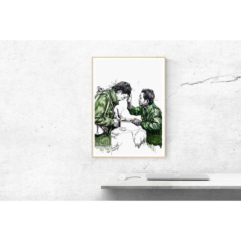 ภาพวาด หัวหน้าสืบ นาคะเสถียร Sueb03 (ภาพพิมพ์ดิจิตอล ปริ้นท์เลเซอร์ บนกระดาษร้อยปอนด์)