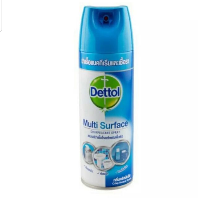 Dettol Multi Surface Disinfectant Spray เคทตอล สเปรย์ฆ่า
เชื้อโรคสำหรับพื้นผิว กลิ่นคริสปิบรีช 225 มล.สีฟ้า (1 กระป้อง)