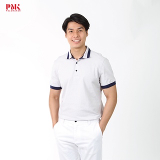 เสื้อโปโล เกรดพรีเมี่ยม COZY สีเทาอ่อน ขลิบกรม CZ001 – PMK Polomaker