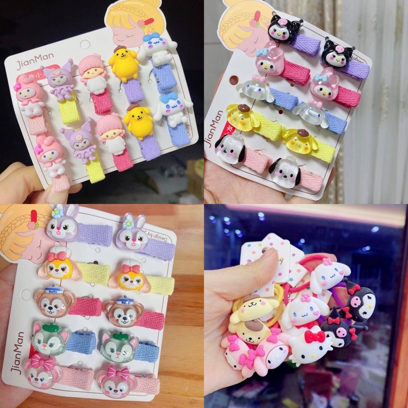 ยางมัดผม กิ๊บ กิ๊บติดผม Sanrio เซ็ท 10ชิ้น