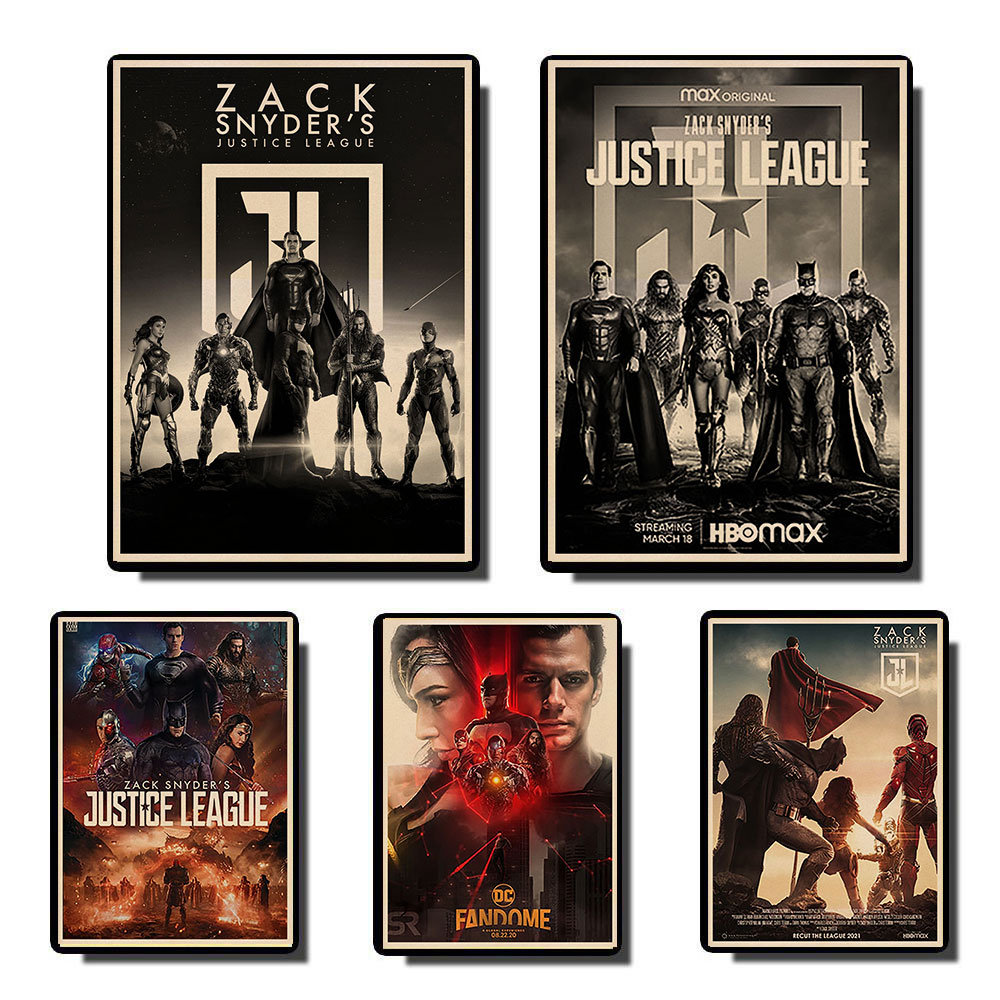 Zack Snyders Justice League Retro โปสเตอร์คุณภาพดีพิมพ์โปสเตอร์ผนังห้องตกแต่งภาพวาด