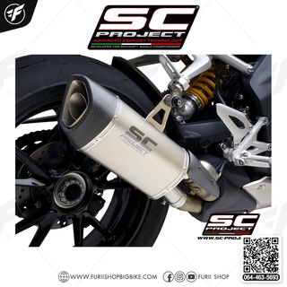 TRIUMPH SPEED TRIPLE 1200 RS (2021-2022) - RR SC1-R GT Muffler, Titanium, with Carbon fiber end cap