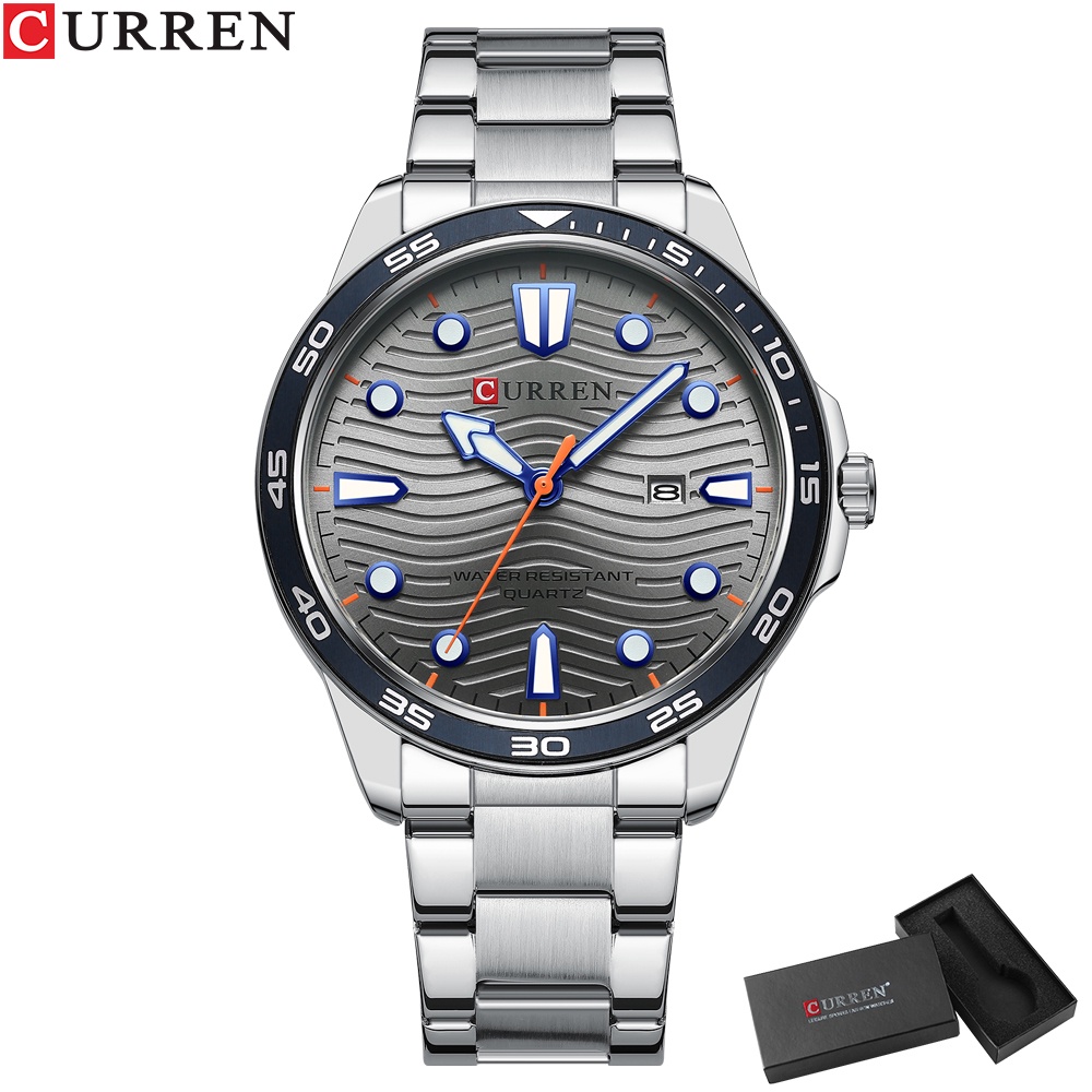 CURREN 8426 Men's Quartz Watch - กันน้ำ 3 Bar, สายสแตนเลส